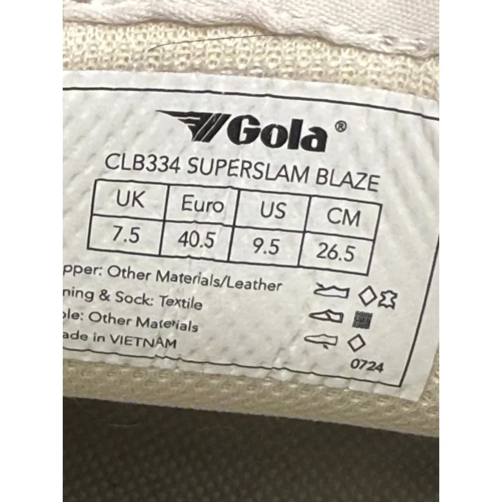 Gola Superslam Blaze Metallic Gold Pastel Sneakers CLB334 Womens 9.5 Low Top